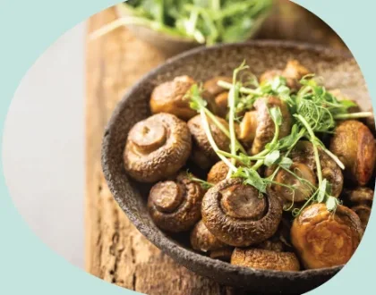 Organic mushroom dish