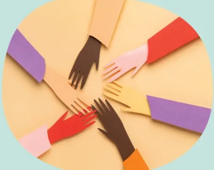 Hands joined together – community