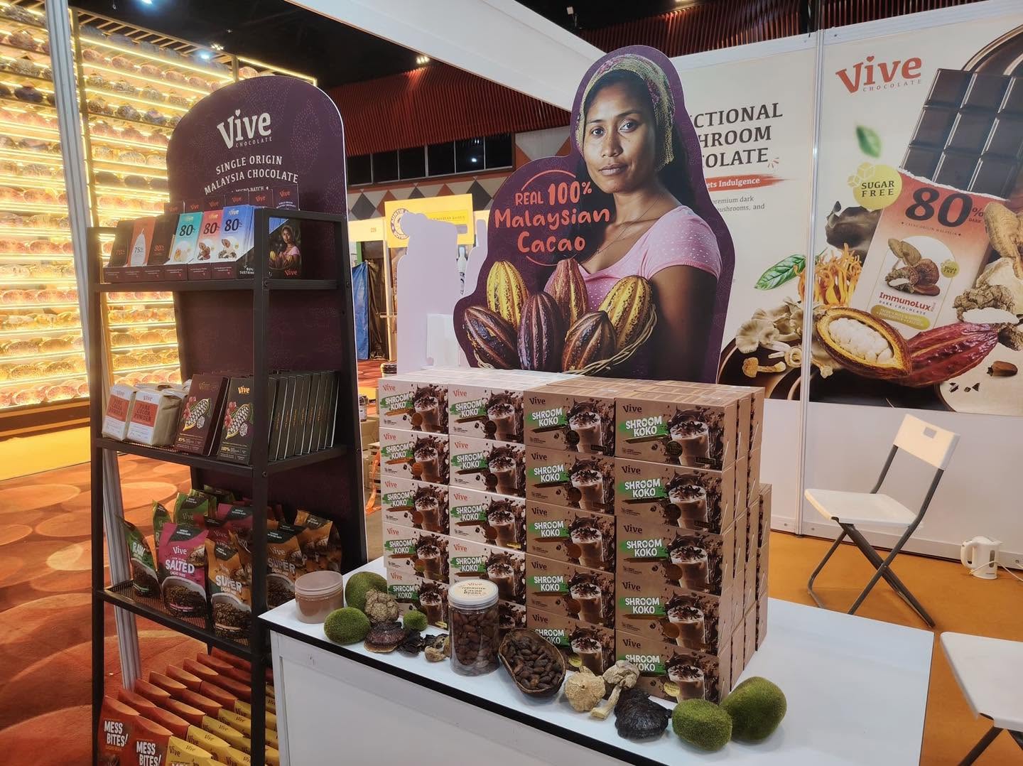 Vive Chocolate and viveNutri booth at Tastefully Food Expo, Sunway Pyramid